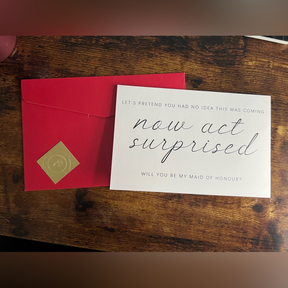 Maid Of Honor Card